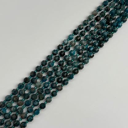 Blue Apatite Dodecahedron Beads