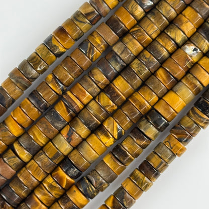 Tiger's Eye Heishi Gemstone Beads - (AA Quality)