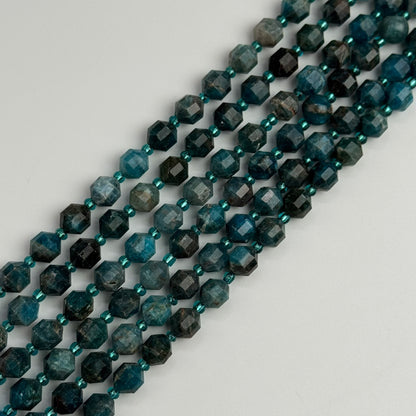 Blue Apatite Dodecahedron Beads