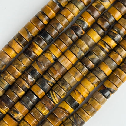 Tiger's Eye Heishi Gemstone Beads - (AA Quality)