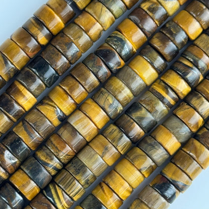 Tiger's Eye Heishi Gemstone Beads - (AA Quality)