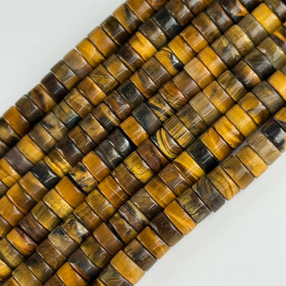 Tiger's Eye Heishi Gemstone Beads - (AA Quality)