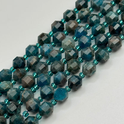Blue Apatite Dodecahedron Beads