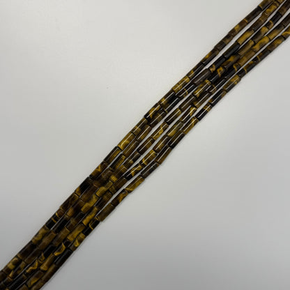 Tiger's Eye Cylender Gemstone Beads - (A Quality)