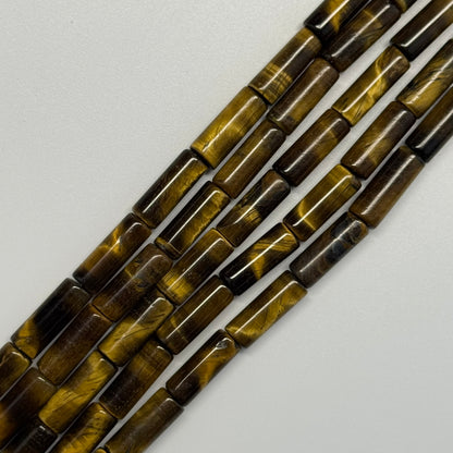 Tiger's Eye Cylender Gemstone Beads - (A Quality)