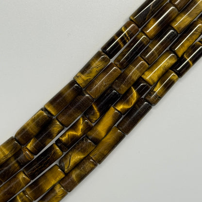 Tiger's Eye Cylender Gemstone Beads - (A Quality)