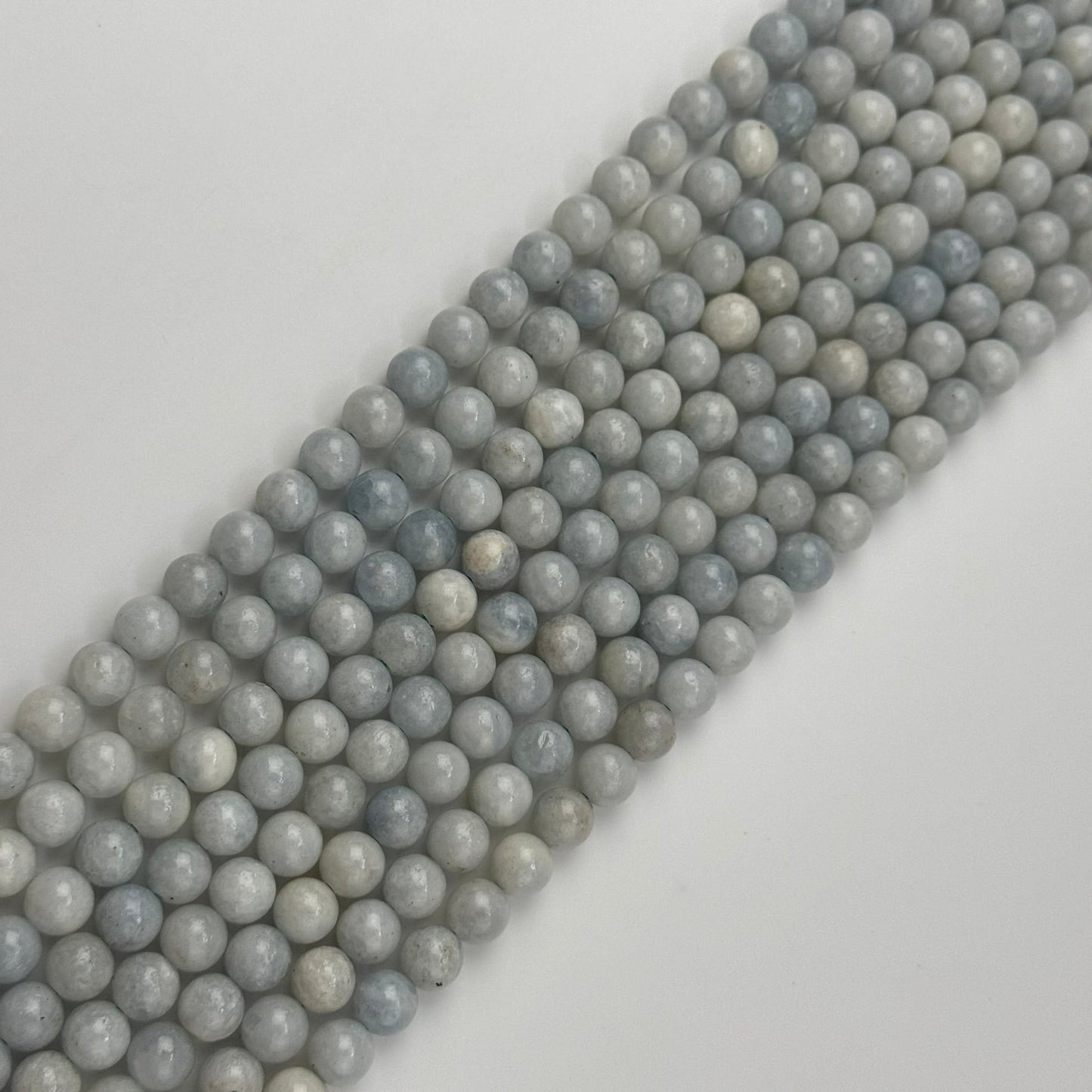 Blue Calcite Polished Round Beads
