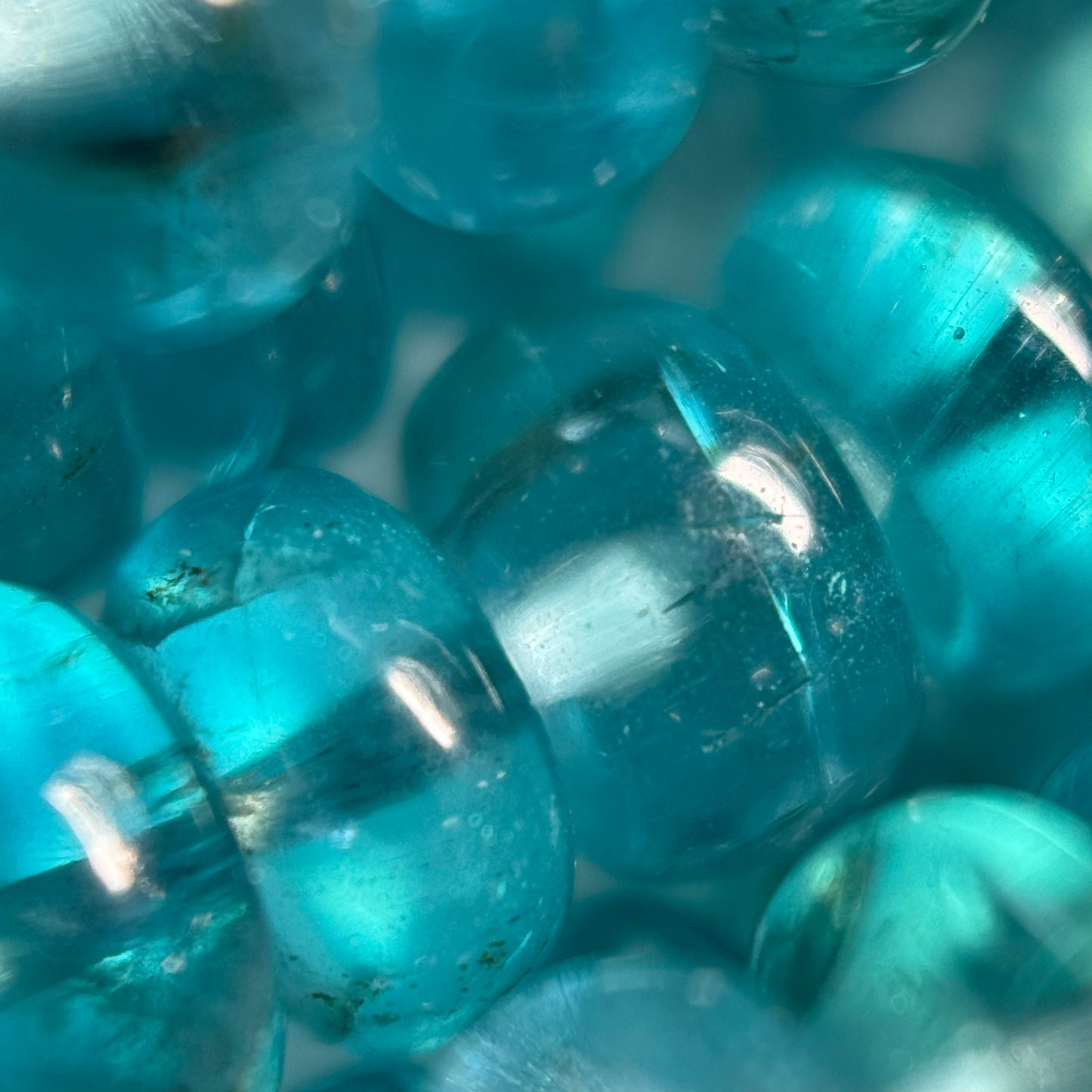 Natural Blue Apatite Rondelle Beads – Graduated Polished Gem for Jewelry