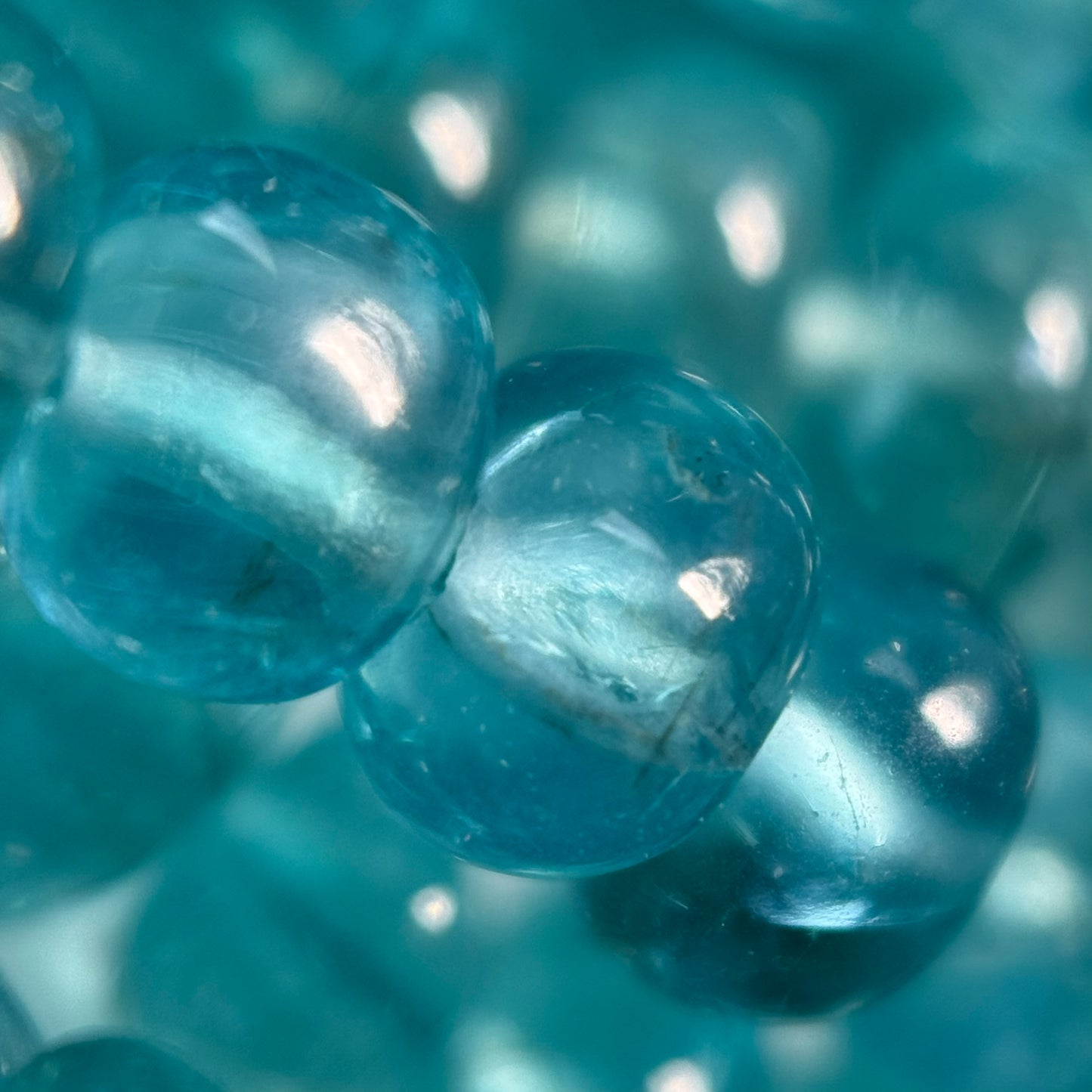 Natural Blue Apatite Rondelle Beads – Graduated Polished Gem for Jewelry