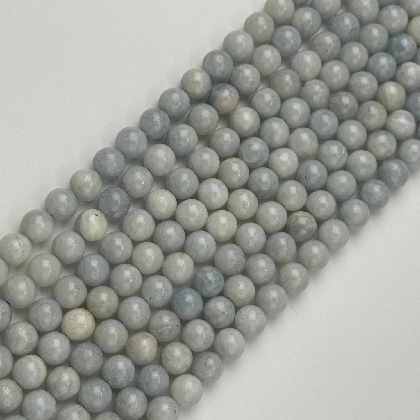 Blue Calcite Polished Round Beads