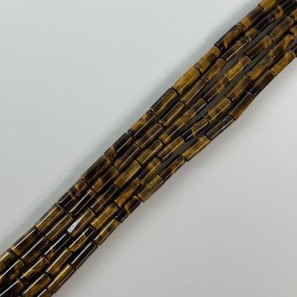 Tiger's Eye Cylender Gemstone Beads - (A Quality)
