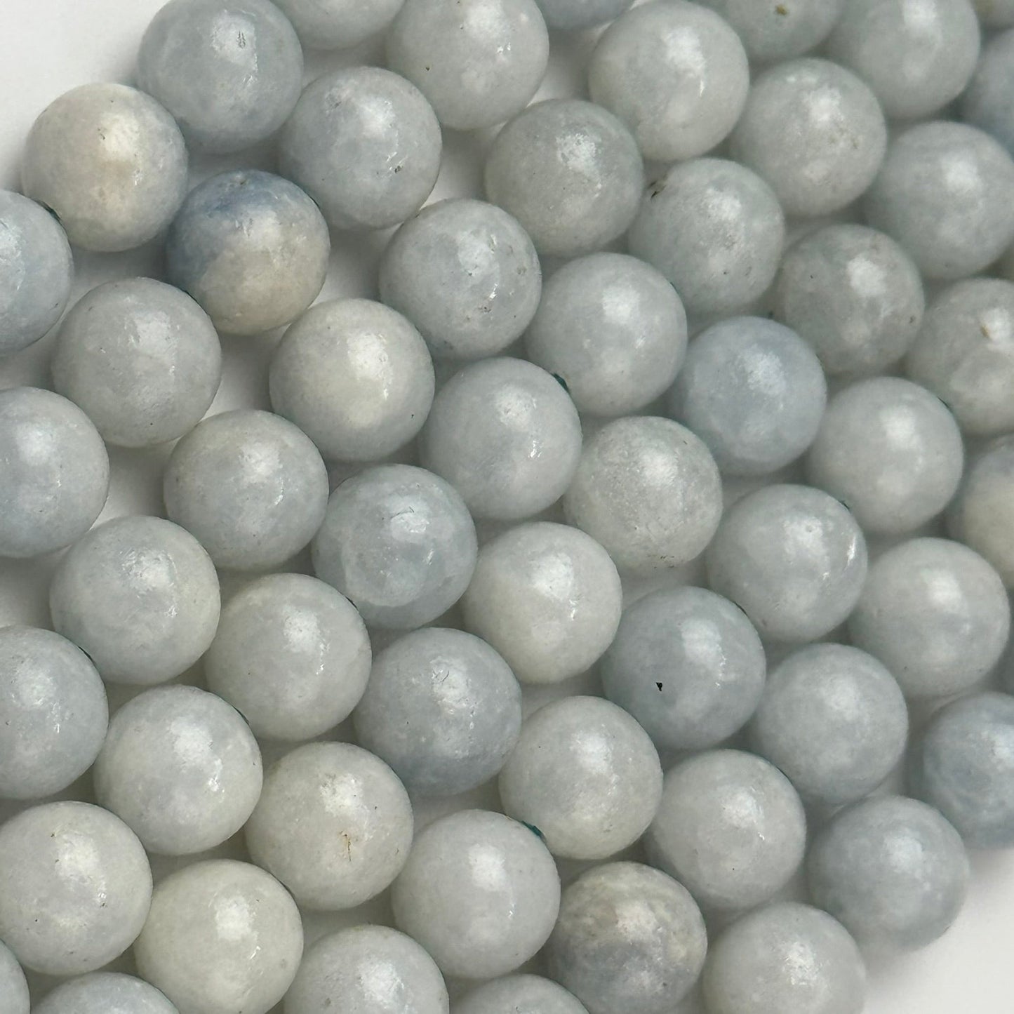 Blue Calcite Polished Round Beads