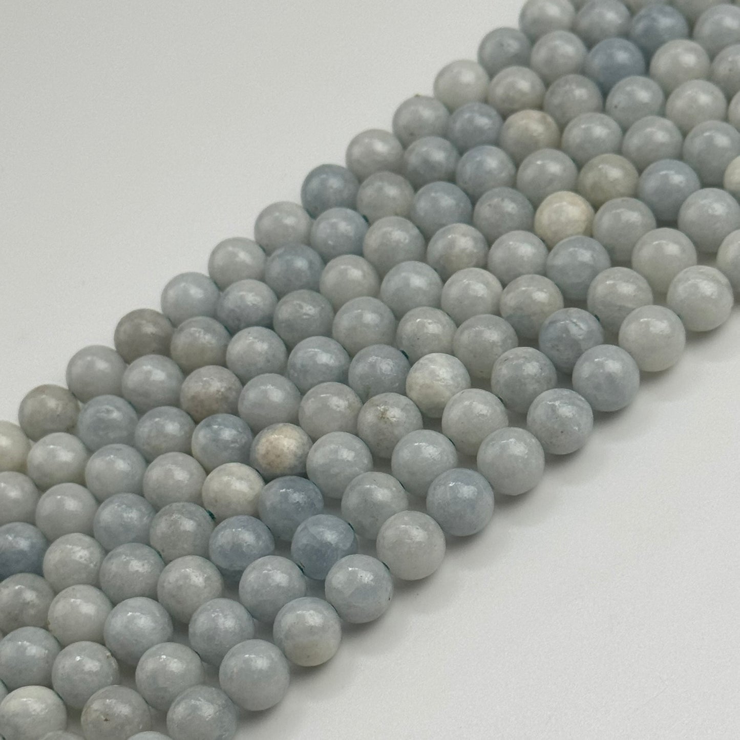 Blue Calcite Polished Round Beads