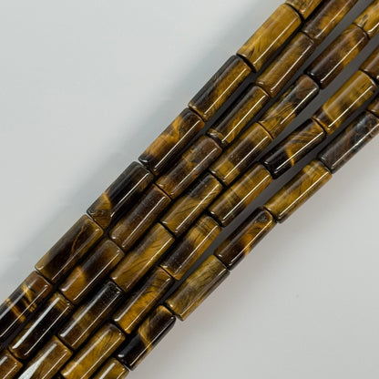 Tiger's Eye Cylender Gemstone Beads - (A Quality)