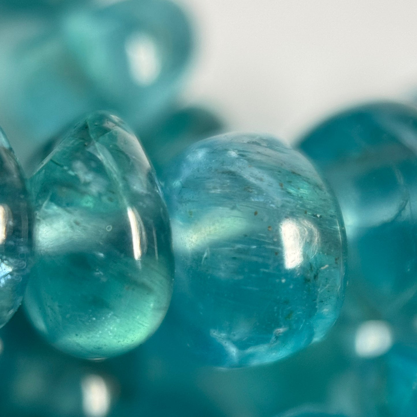 Natural Blue Apatite Rondelle Beads – Graduated Polished Gem for Jewelry