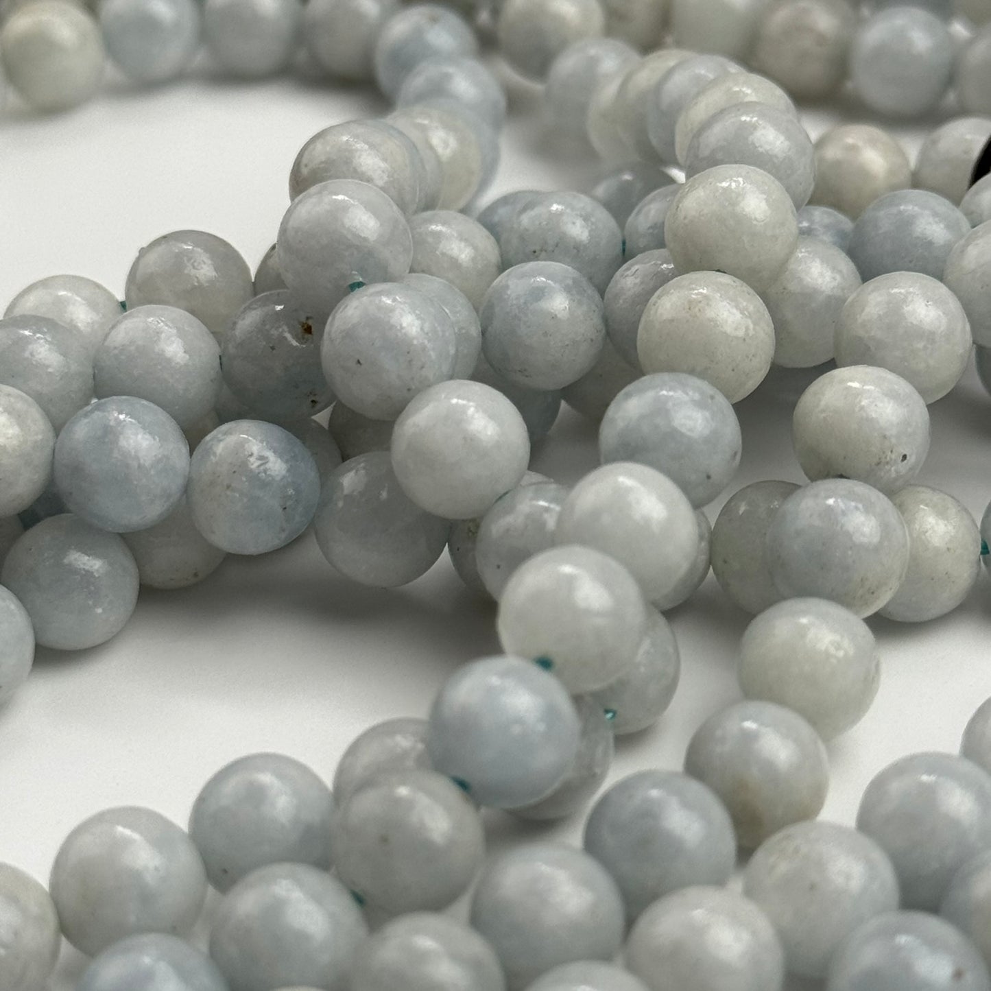 Blue Calcite Polished Round Beads