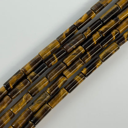 Tiger's Eye Cylender Gemstone Beads - (A Quality)