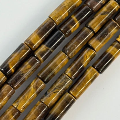 Tiger's Eye Cylender Gemstone Beads - (A Quality)