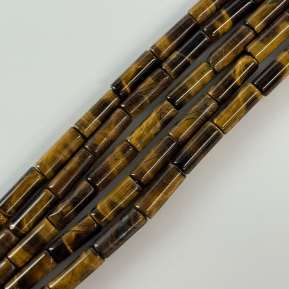 Tiger's Eye Cylender Gemstone Beads - (A Quality)
