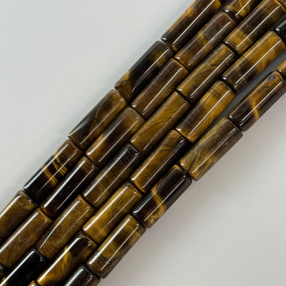 Tiger's Eye Cylender Gemstone Beads - (A Quality)