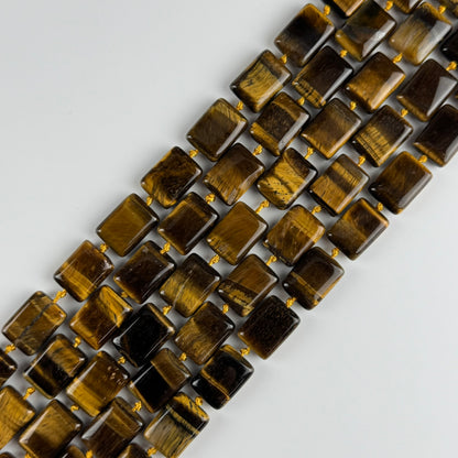 Tiger's Eye Rectangular Shaped Gemstone Beads - (AA Quality)