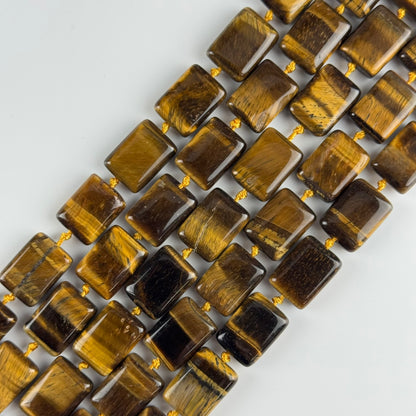 Tiger's Eye Rectangular Shaped Gemstone Beads - (AA Quality)