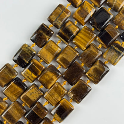 Tiger's Eye Rectangular Shaped Gemstone Beads - (AA Quality)