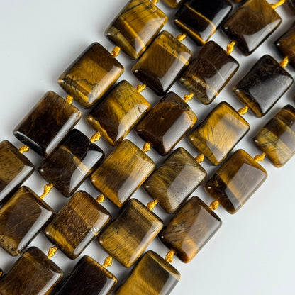 Tiger's Eye Rectangular Shaped Gemstone Beads - (AA Quality)