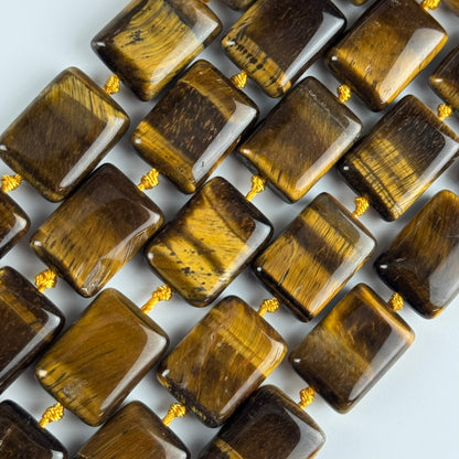 Tiger's Eye Rectangular Shaped Gemstone Beads - (AA Quality)