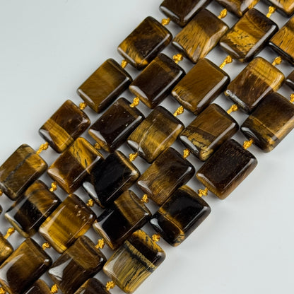 Tiger's Eye Rectangular Shaped Gemstone Beads - (AA Quality)
