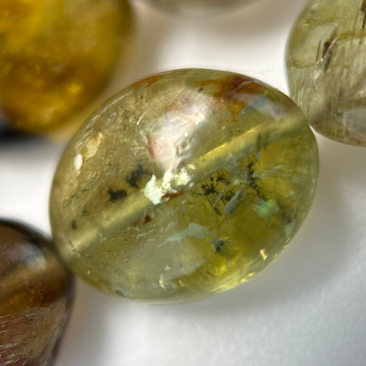 Multicolor Tourmaline Oval Shape Double-Sided Domed Gemstone Beads