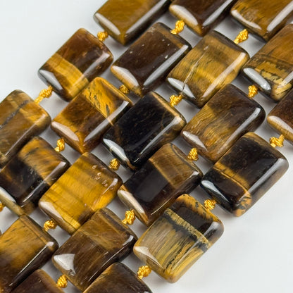 Tiger's Eye Rectangular Shaped Gemstone Beads - (AA Quality)