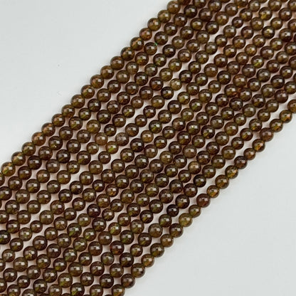 Champagne Garnet Beads - Polished Round