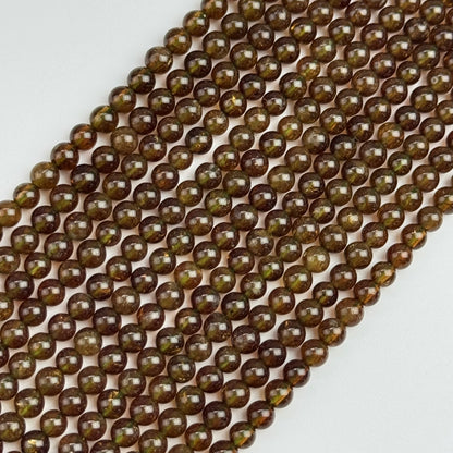 Champagne Garnet Beads - Polished Round
