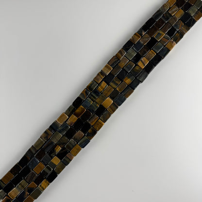 Tiger's Eye Blue/Brown Rectangle Gemstone Beads - (AB Quality)