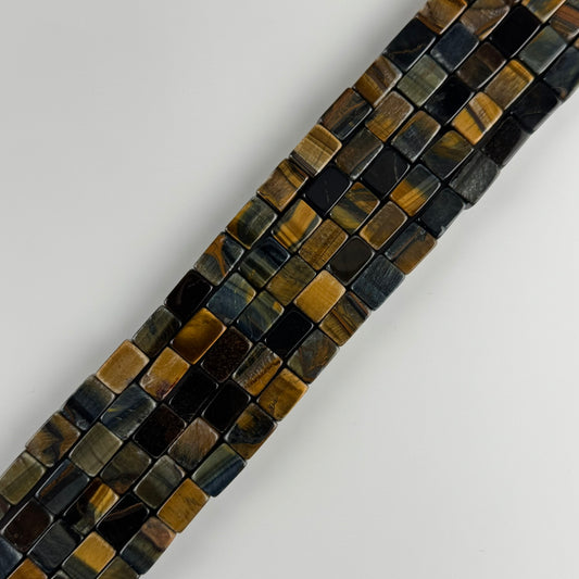 Tiger's Eye Blue/Brown Rectangle Gemstone Beads - (AB Quality)