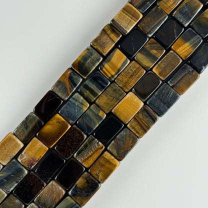 Tiger's Eye Blue/Brown Rectangle Gemstone Beads - (AB Quality)