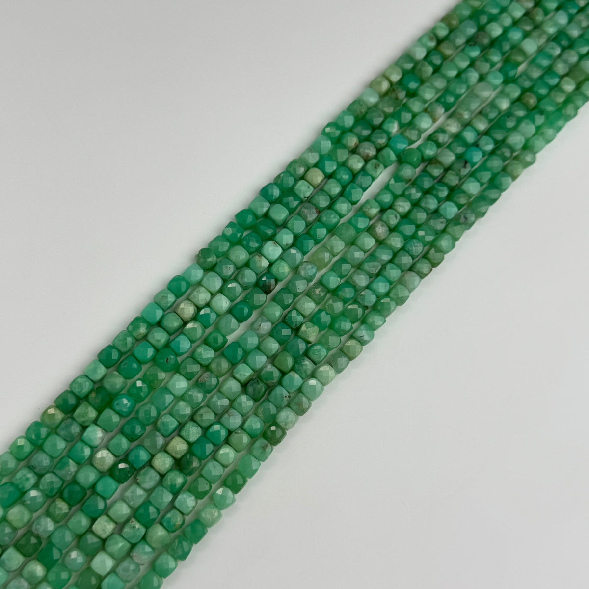 Chrysoprase Beads - Faceted Square