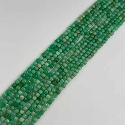 Chrysoprase Beads - Faceted Square