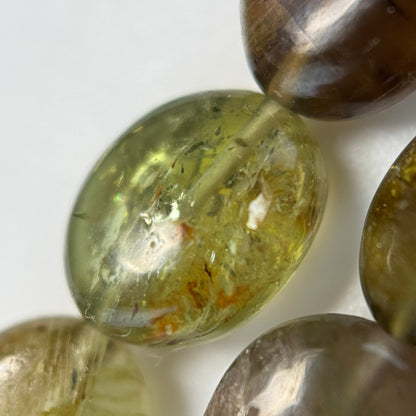 Multicolor Tourmaline Oval Shape Double-Sided Domed Gemstone Beads