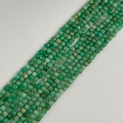 Chrysoprase Beads - Faceted Square