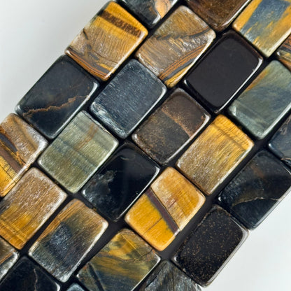 Tiger's Eye Blue/Brown Rectangle Gemstone Beads - (AB Quality)