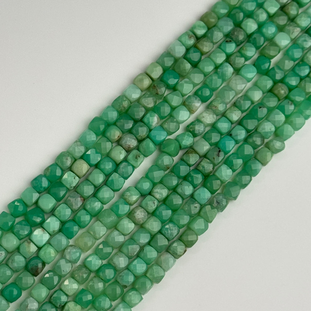 Chrysoprase Beads - Faceted Square