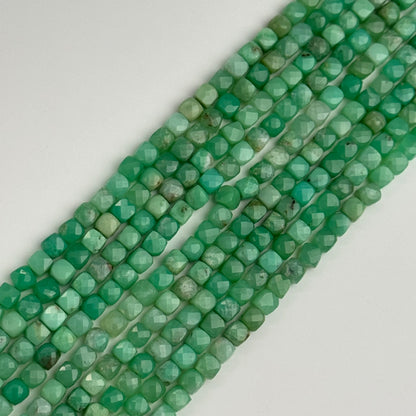 Chrysoprase Beads - Faceted Square