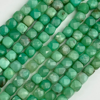 Chrysoprase Beads - Faceted Square