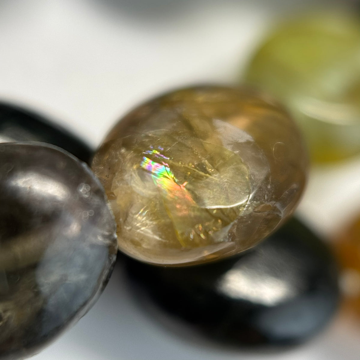 Multicolor Tourmaline Oval Shape Double-Sided Domed Gemstone Beads
