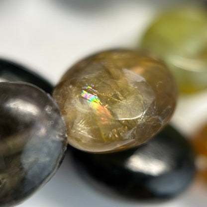Multicolor Tourmaline Oval Shape Double-Sided Domed Gemstone Beads