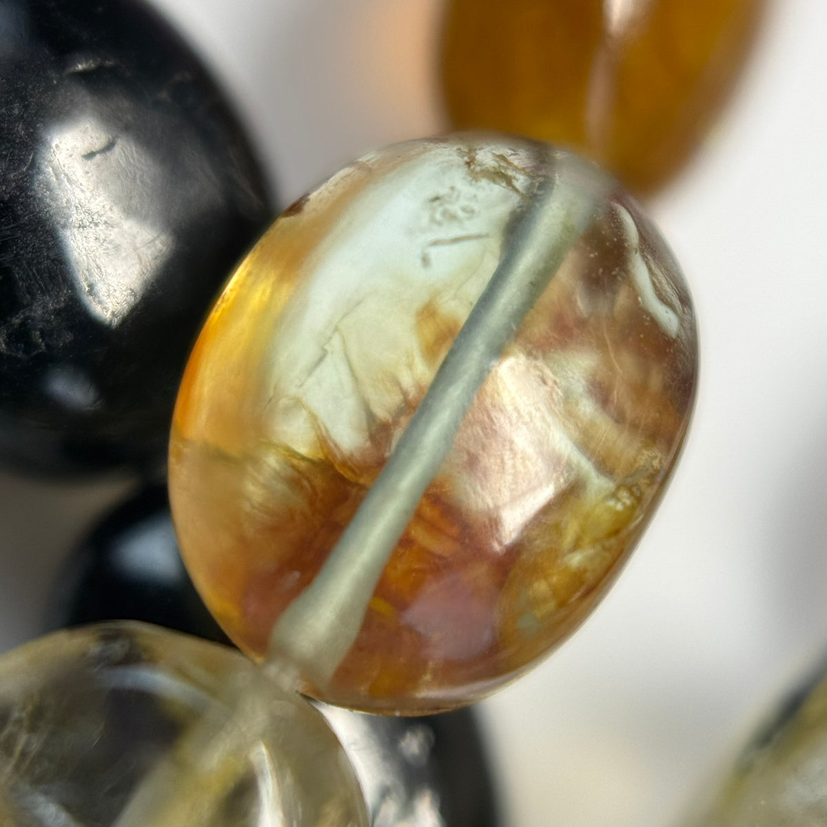 Multicolor Tourmaline Oval Shape Double-Sided Domed Gemstone Beads