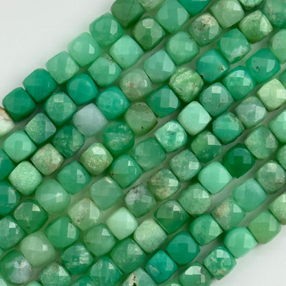 Chrysoprase Beads - Faceted Square
