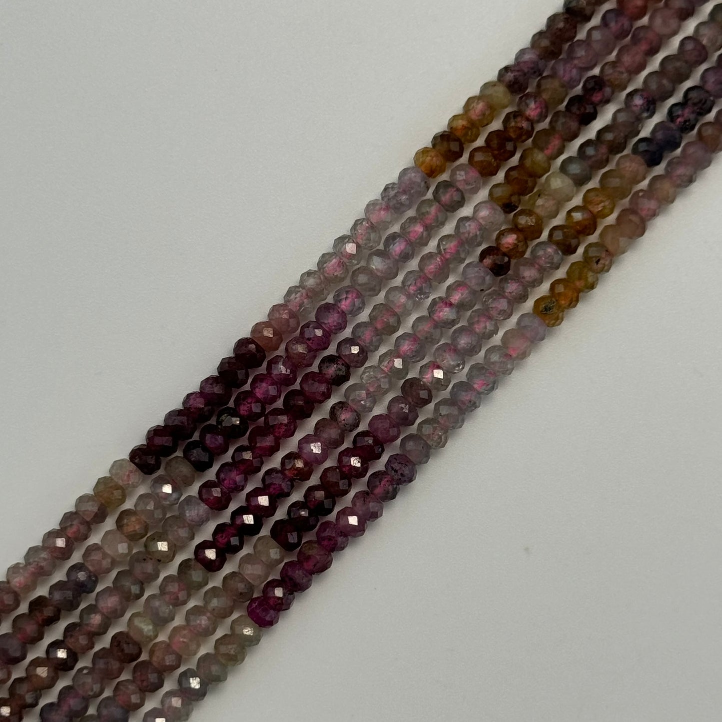 Faceted Rondelle Ruby Sapphire - Precious Stone Beads
